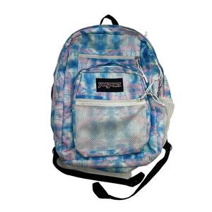 Jansport Big Campus Backpack JSOA47K8 Blue Pink Laptop Pocket Padded Mesh School